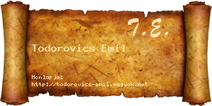 Todorovics Emil névjegykártya