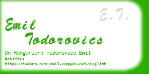 emil todorovics business card